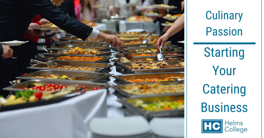 Foods in a long table to represent catering careers